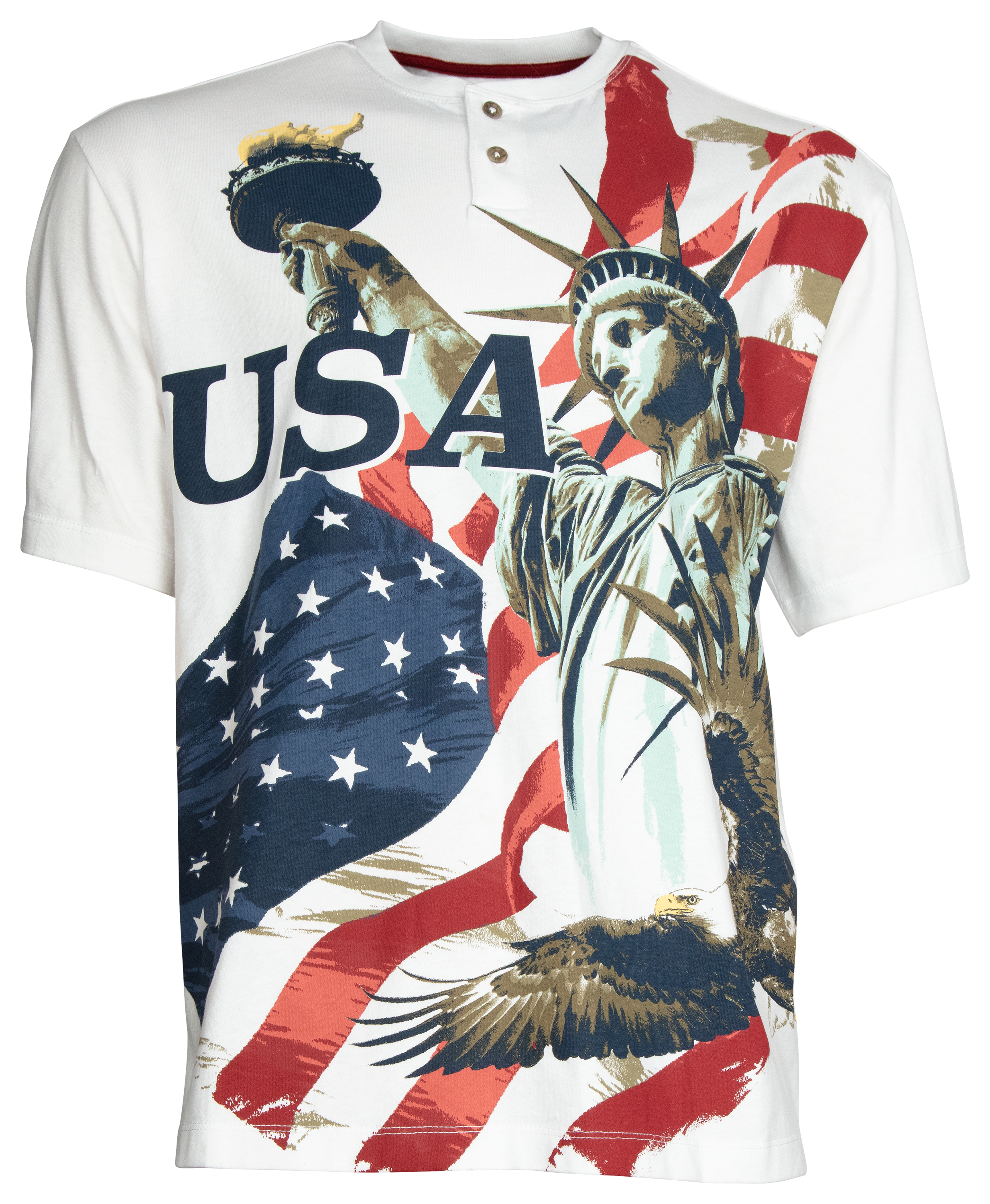 RedHead American Legacy Statue Of Liberty Short Sleeve Henley for Men ...